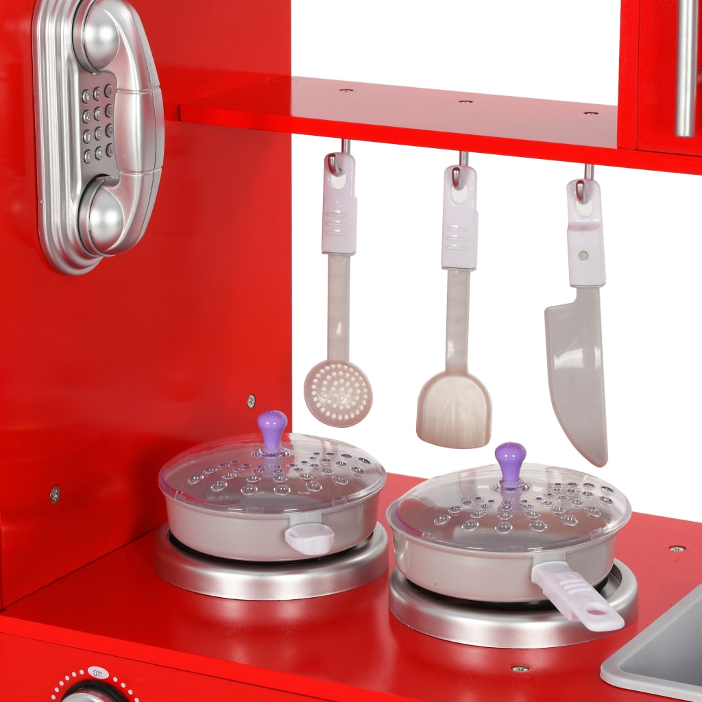 Piros mdf játékkonyha 84 x 31 x 89 cm