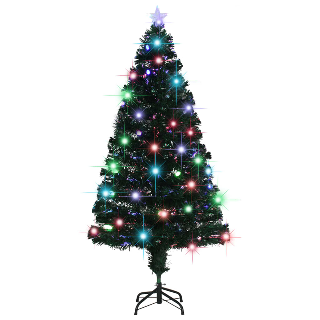 Száloptikás megvilágított karácsonyfa állvánnyal és led-es 150 cm