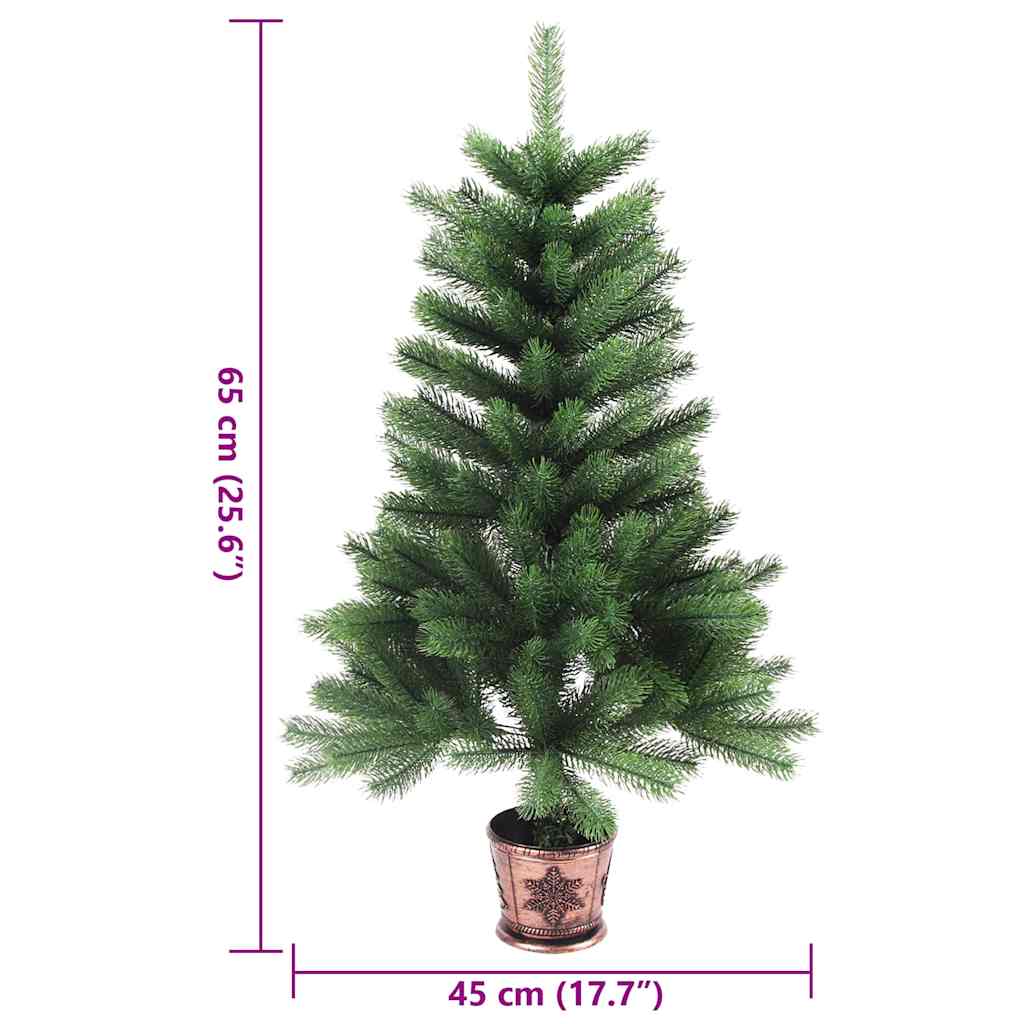 Zöld műkarácsonyfa élethű tűlevelekkel 65 cm