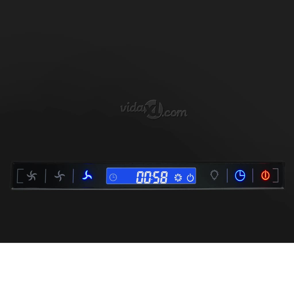Porszórt acél lcd érintőképernyős sziget páraelszívó 37 cm
