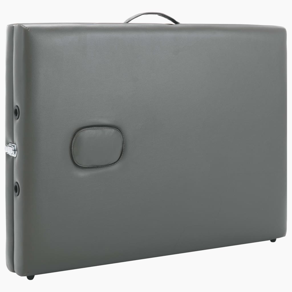 Antracit 2 zónás masszázsasztal favázzal 186 x 68 cm