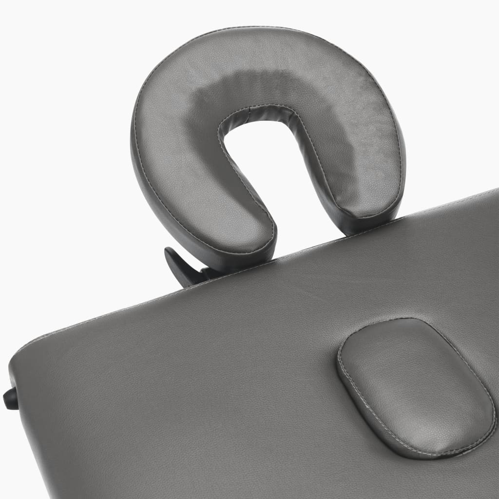 Antracit 2 zónás masszázsasztal favázzal 186 x 68 cm