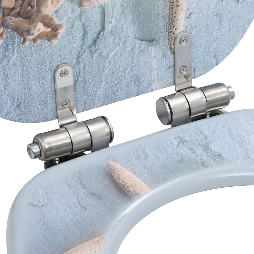 2 db tengericsillag mintás mdf wc-ülőke lassan csukódó fedéllel