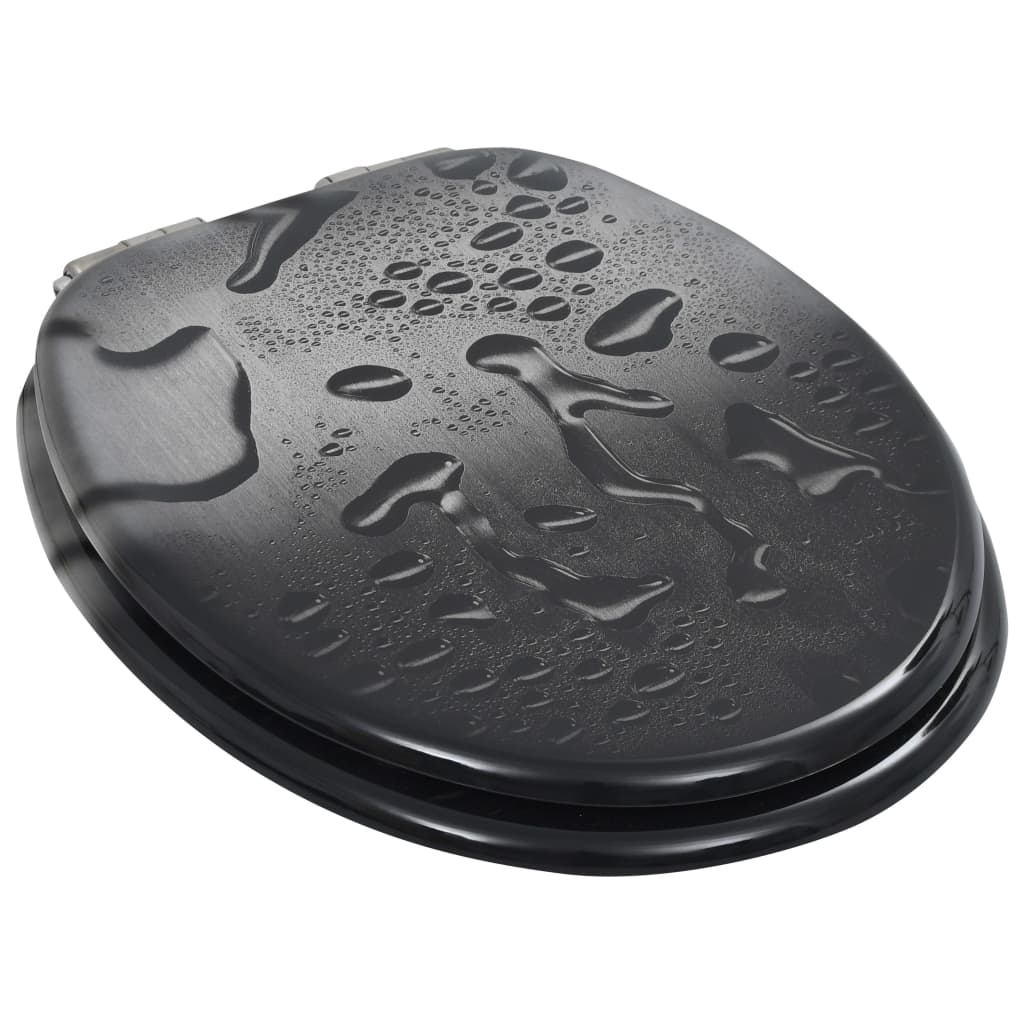 2 db vízcsepp mintás mdf wc-ülőke lassan csukódó fedéllel