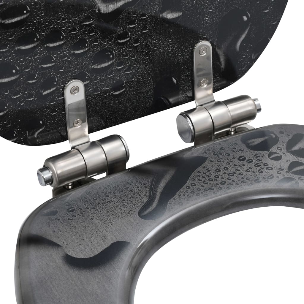 2 db vízcsepp mintás mdf wc-ülőke lassan csukódó fedéllel