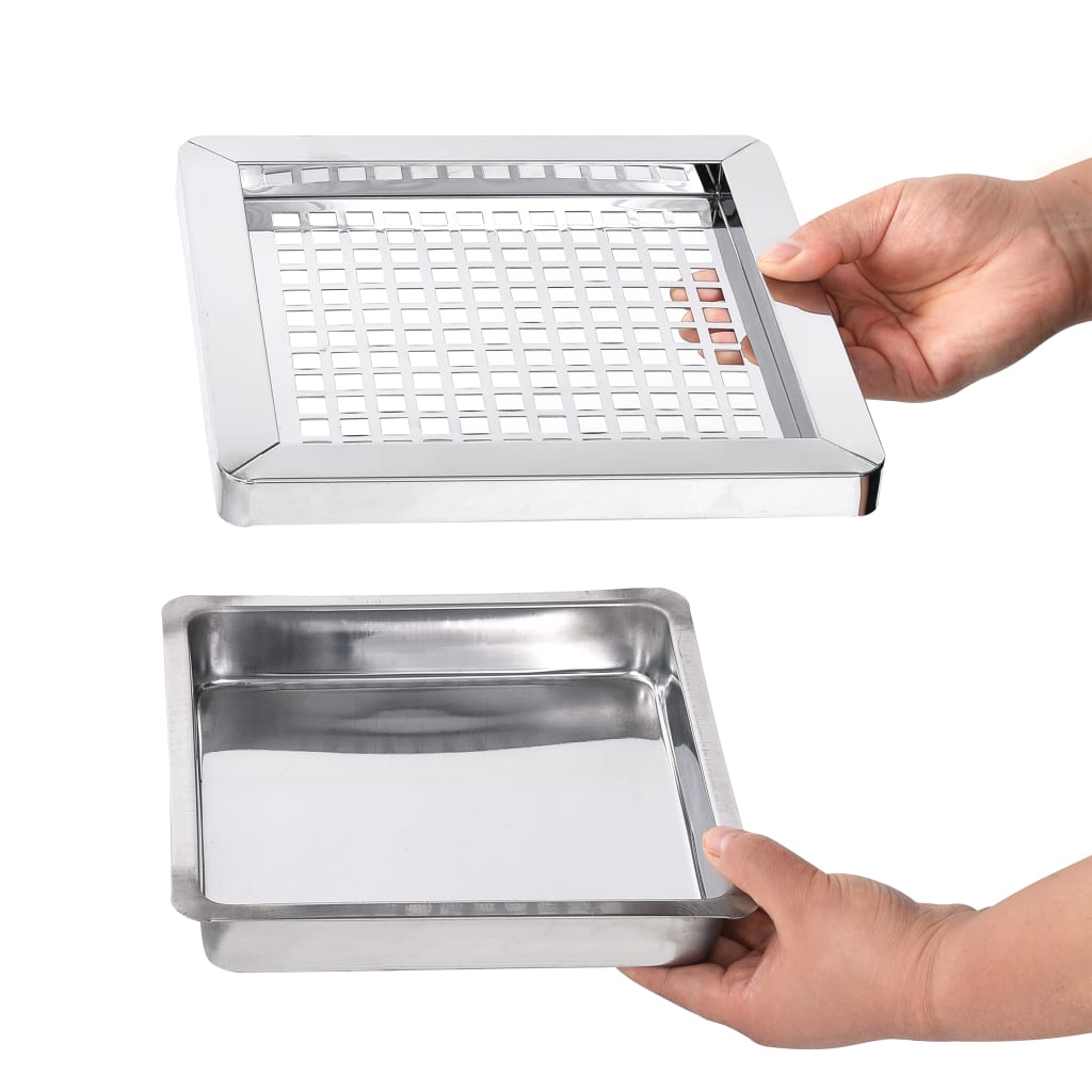 Fekete acél szemeteskuka hamutartóval 45 liter