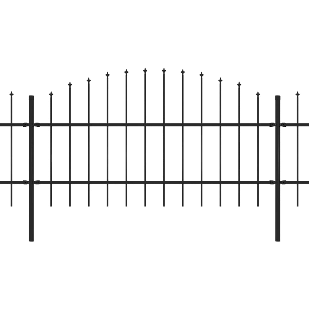 Fekete lándzsahegy tetejű acélkerítés (0,75-1) x 8,5 m