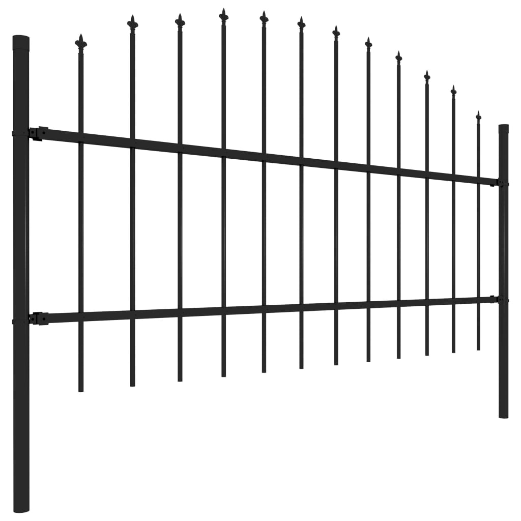 Fekete lándzsahegy tetejű acélkerítés (0,75-1) x 8,5 m
