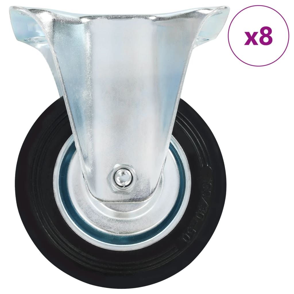8 darab rögzített görgő 100 mm