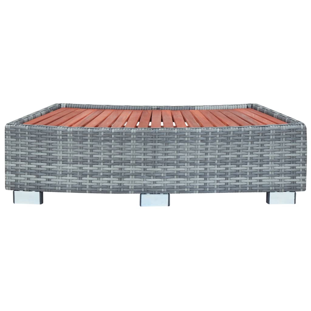 Szürke polyrattan spa fellépő 92 x 45 x 25 cm Szürke polyrattan spa fellépő 92 x 45 x 25 cm