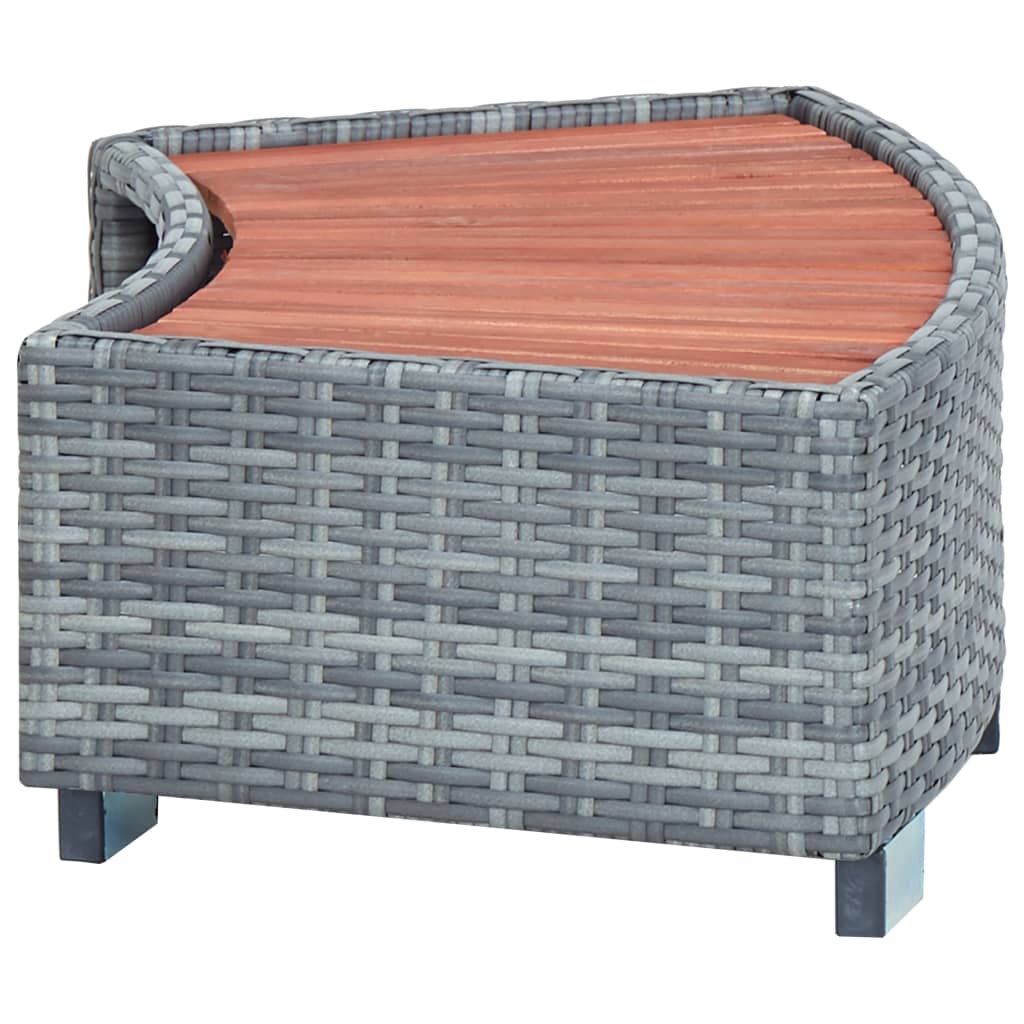 Szürke polyrattan spa fellépő 92 x 45 x 25 cm Szürke polyrattan spa fellépő 92 x 45 x 25 cm