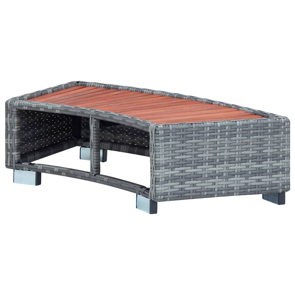 Szürke polyrattan spa fellépő 92 x 45 x 25 cm Szürke polyrattan spa fellépő 92 x 45 x 25 cm