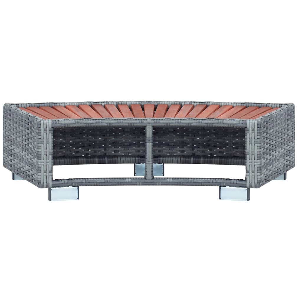 Szürke polyrattan spa fellépő 92 x 45 x 25 cm Szürke polyrattan spa fellépő 92 x 45 x 25 cm