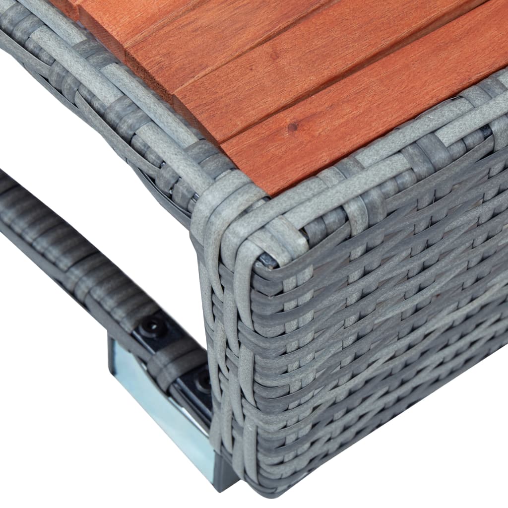 Szürke polyrattan spa fellépő 92 x 45 x 25 cm Szürke polyrattan spa fellépő 92 x 45 x 25 cm