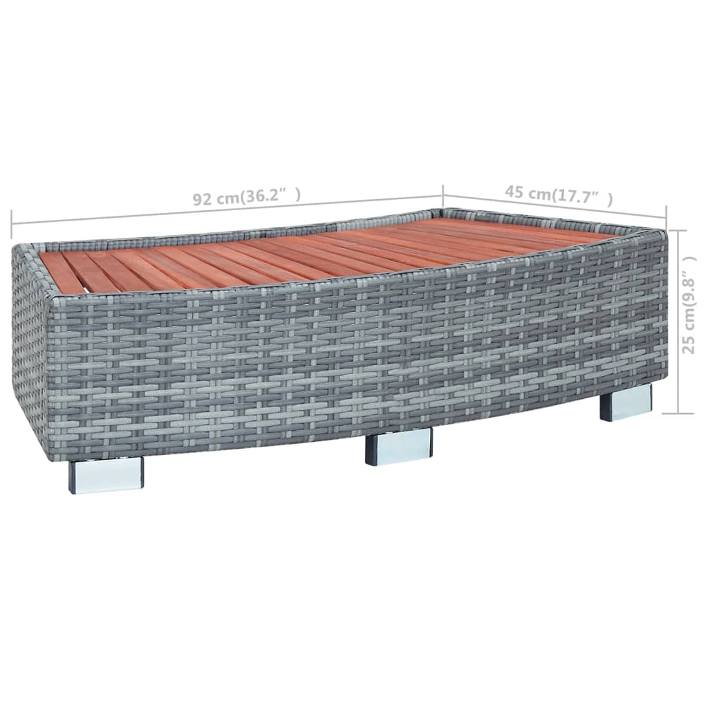 Szürke polyrattan spa fellépő 92 x 45 x 25 cm Szürke polyrattan spa fellépő 92 x 45 x 25 cm