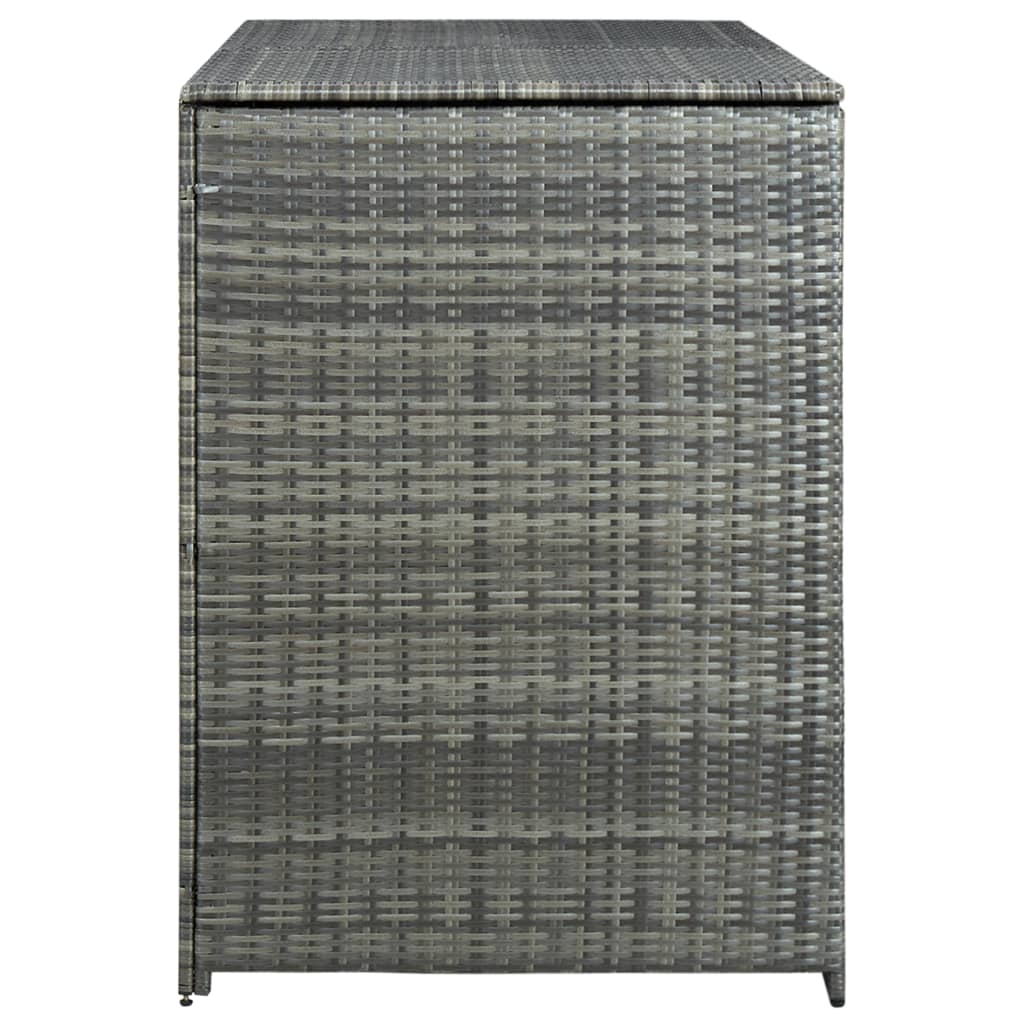 Antracit polyrattan dupla tároló gurulós kukához 148x77x111 cm