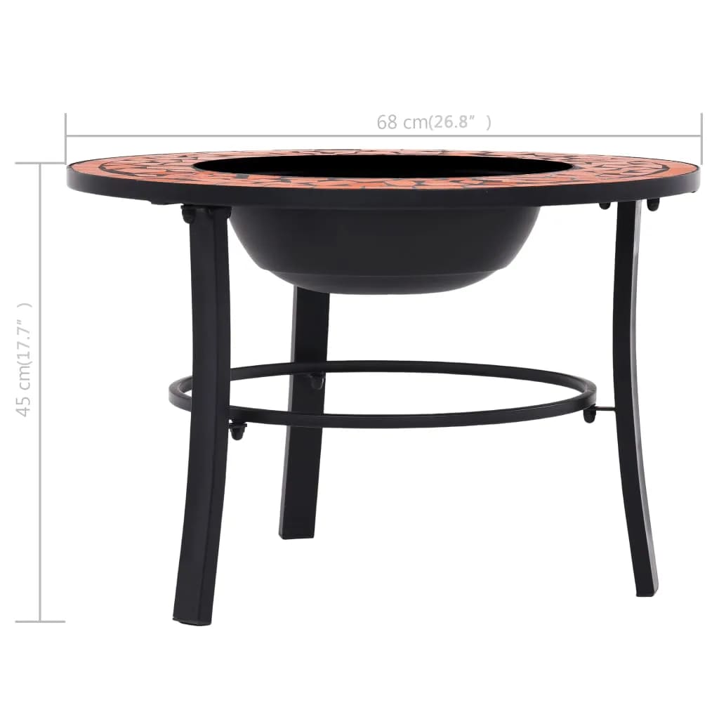 Terrakotta kerámia mozaik tűztál 68 cm
