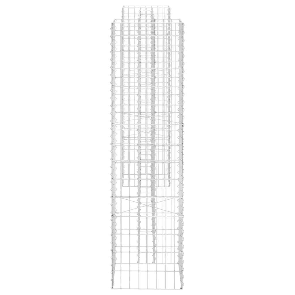 H alakú acéldrót virágtartó gabion 260 x 40 x 150 cm