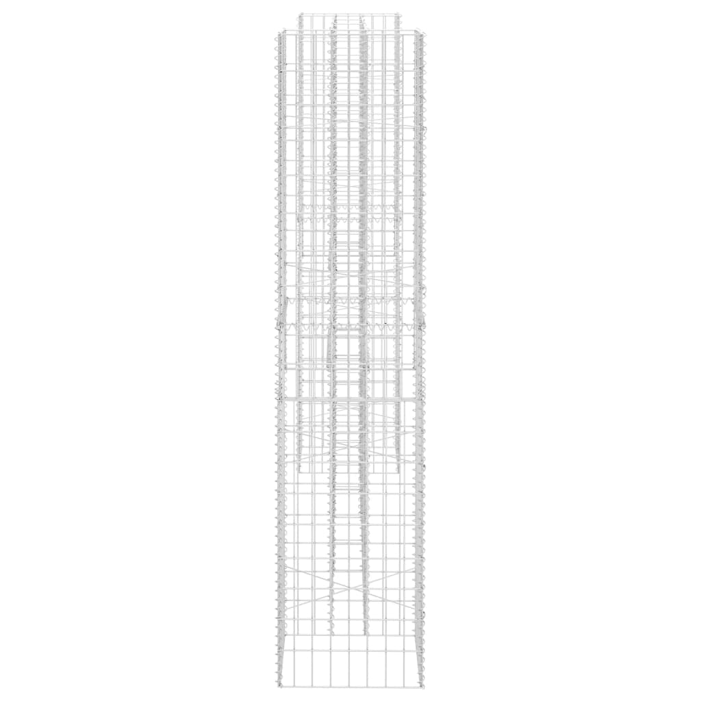 H alakú acéldrót virágtartó gabion 260 x 40 x 180 cm