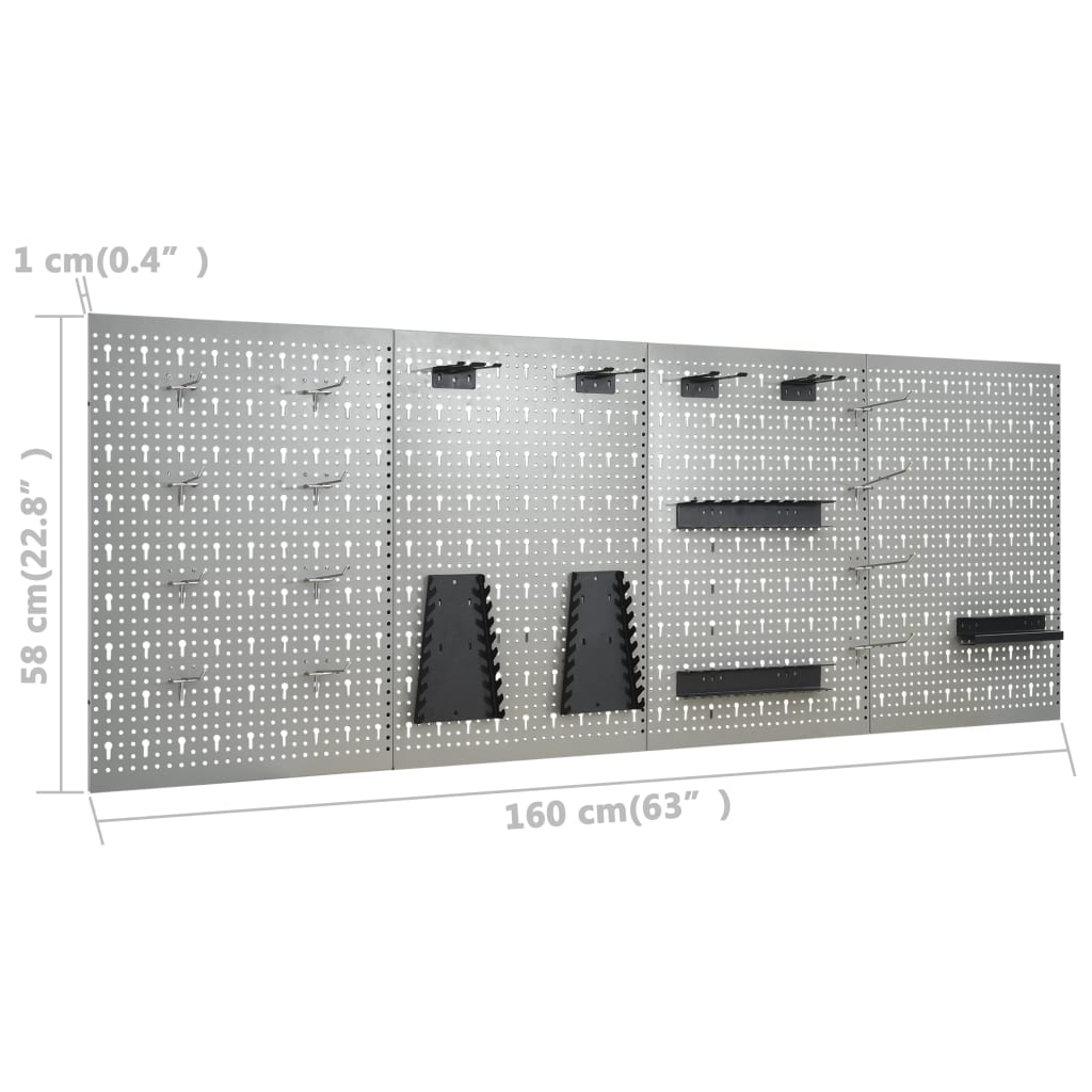 4 db falra szerelhető acél rögzítőtábla 40 x 58 cm