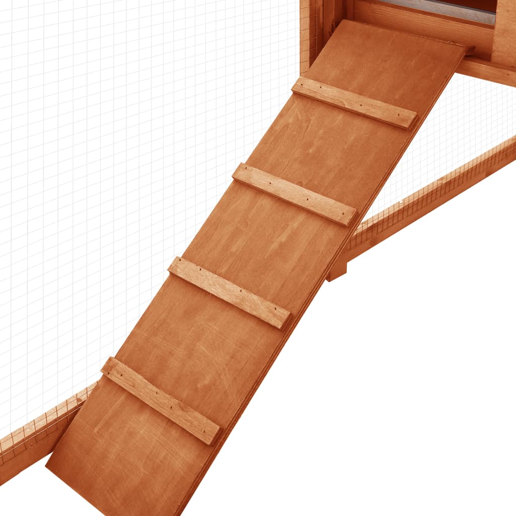 Barna tömör fenyő kültéri nyúlketrec kifutóval