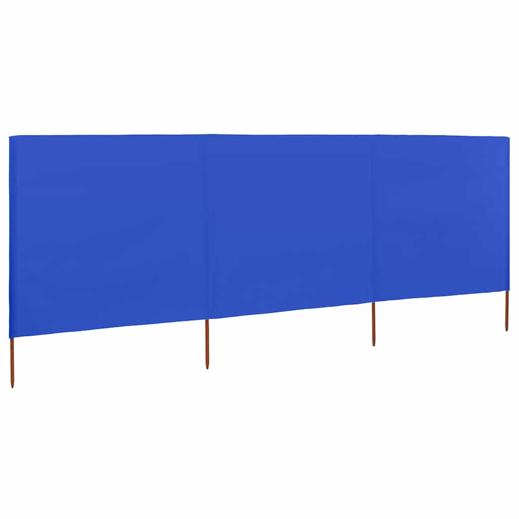 Azúrkék szövet 3-paneles szélfogó 400 x 120 cm