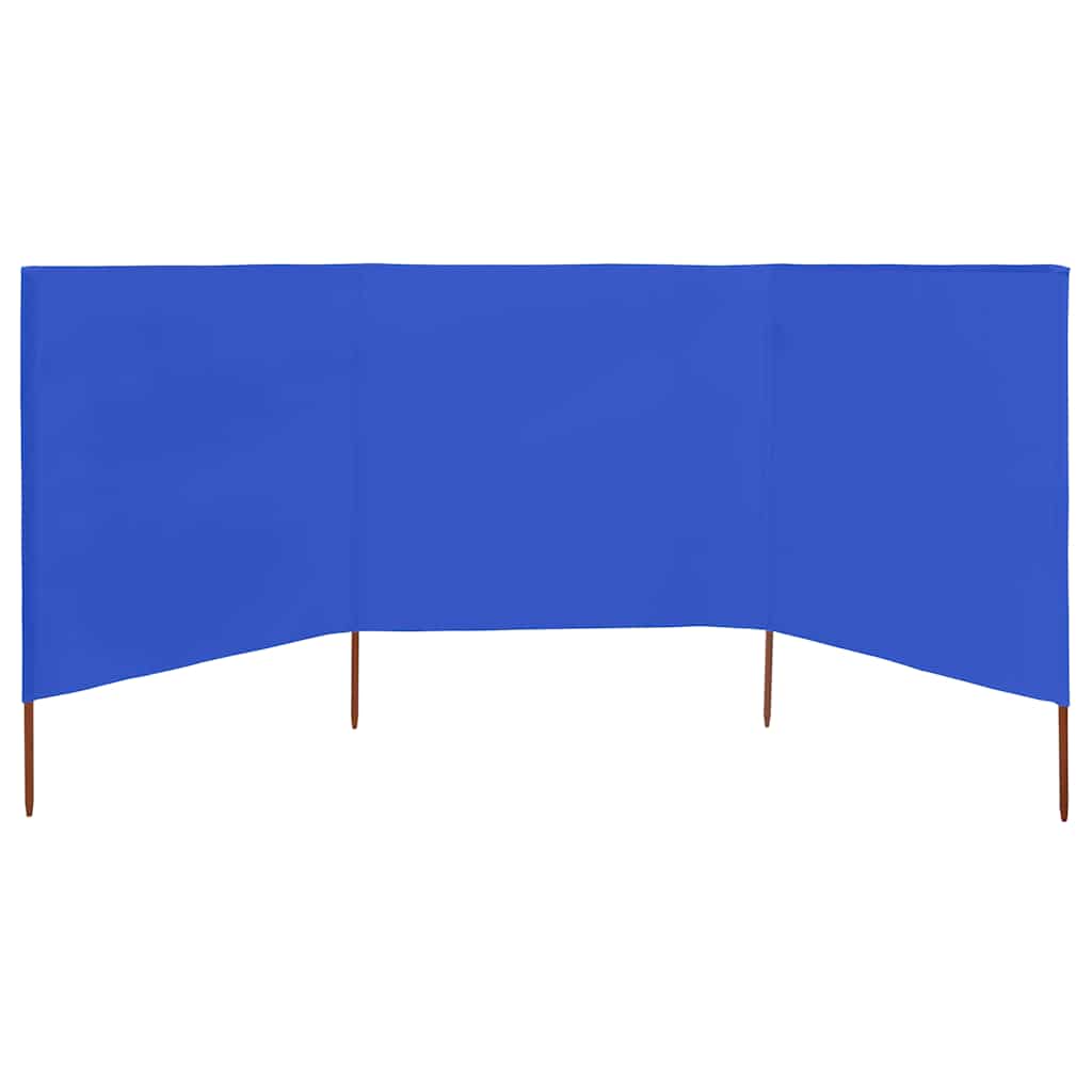 Azúrkék szövet 3-paneles szélfogó 400 x 120 cm