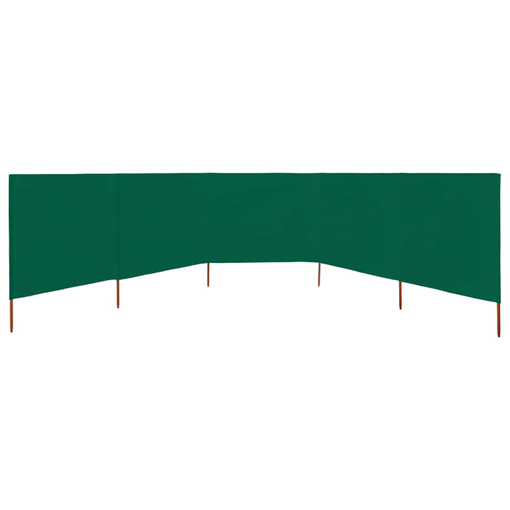 Zöld szövet 5-paneles szélfogó 600 x 80 cm