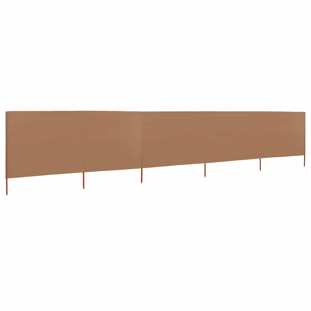 Tópszínű szövet 5-paneles szélfogó 600 x 80 cm