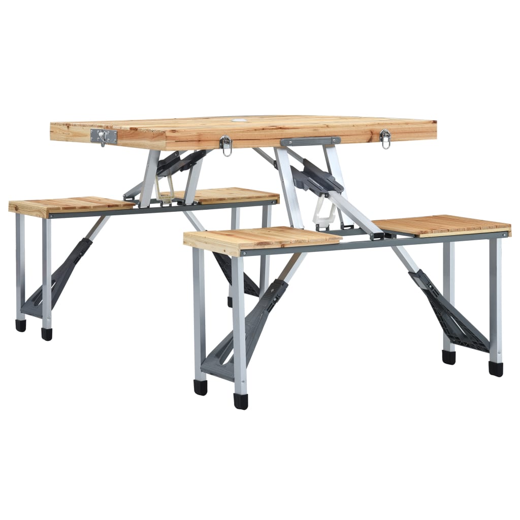 Acél-alumínium összecsukható 4 ülőhelyes kempingasztal