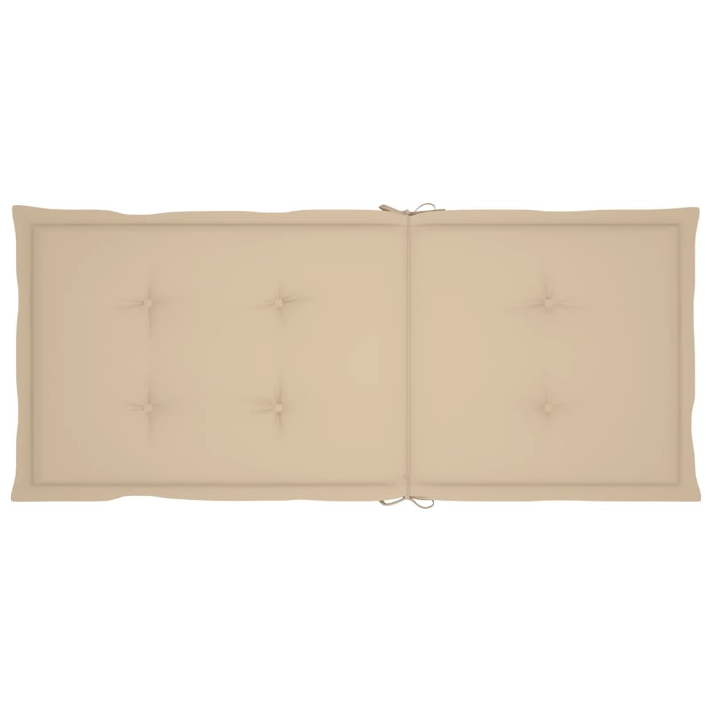 2 db bézs kerti székpárna 120 x 50 x 4 cm