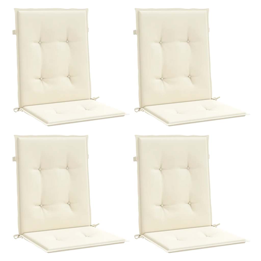 4 db krémszínű oxford szövet háttámlás székpárna 100x50x2 cm