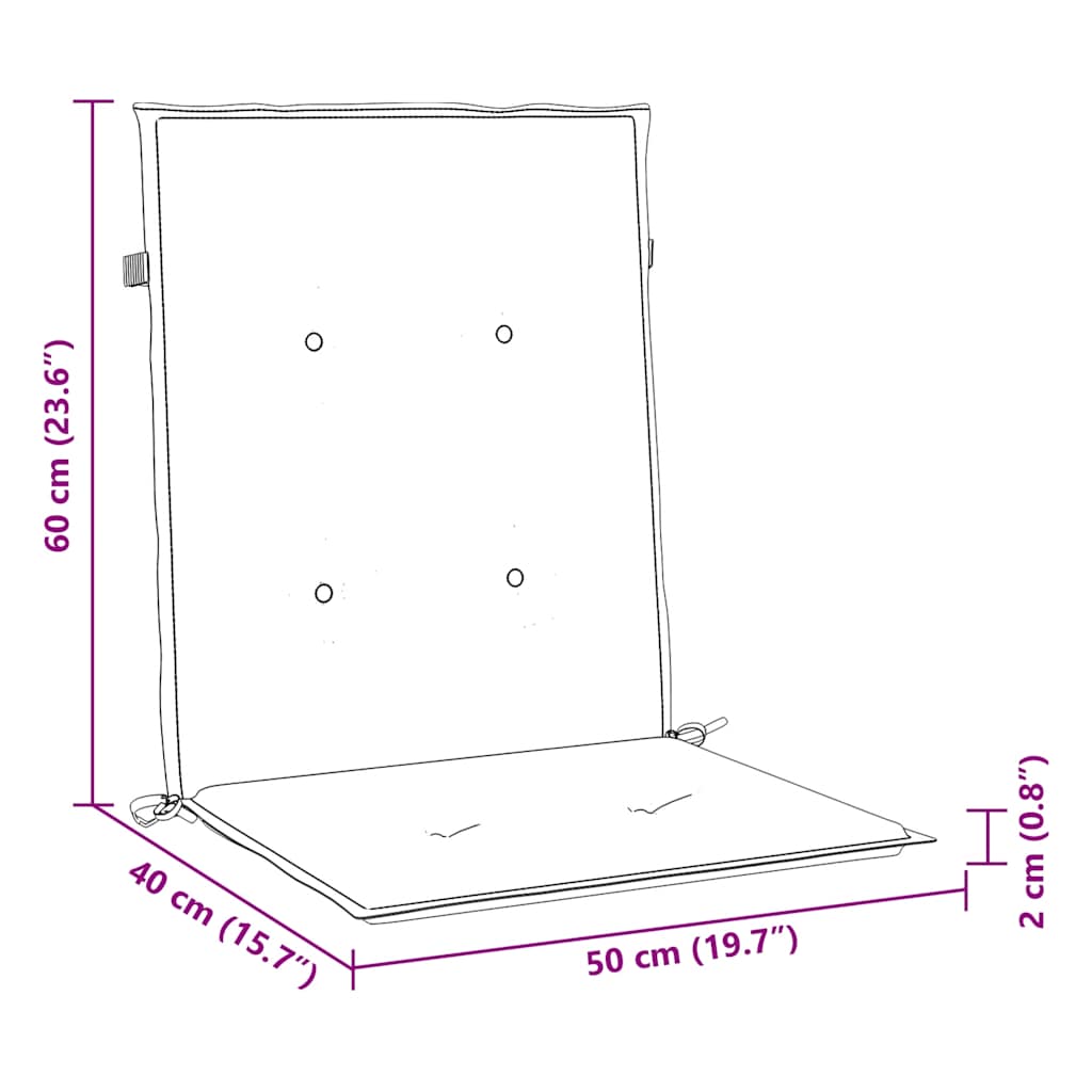 4 db krémszínű oxford szövet háttámlás székpárna 100x50x2 cm