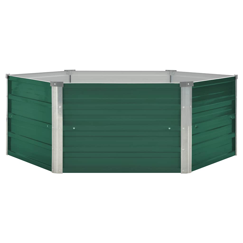 Zöld horganyzott acél kerti magaságyás 129 x 129 x 45 cm