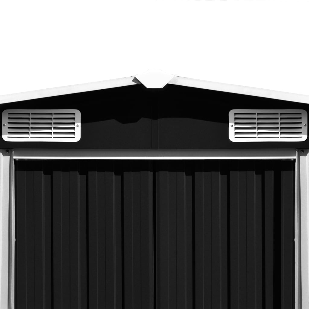 Antracitszürke horganyzott acél kerti fészer 257 x 990 x 181 cm