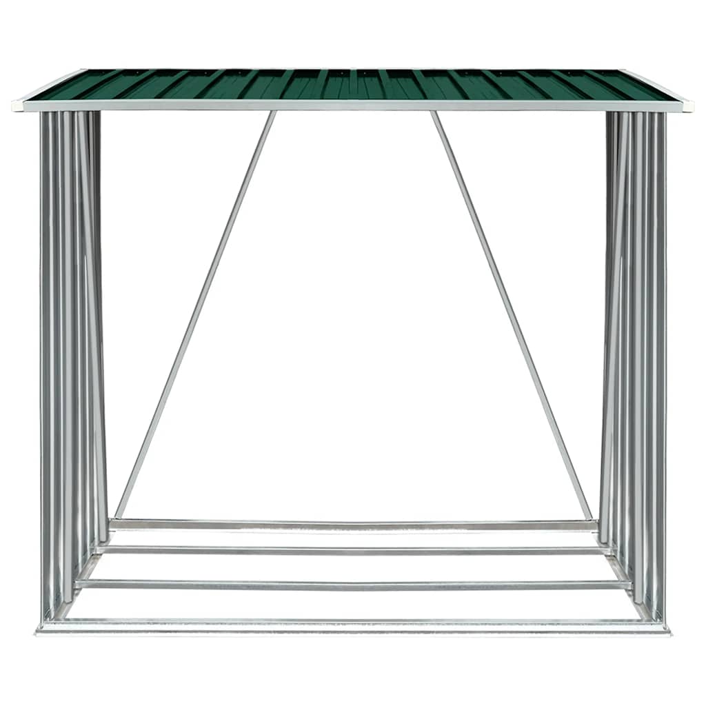 Zöld horganyzott acél kerti tűzifatároló 163 x 83 x 154 cm