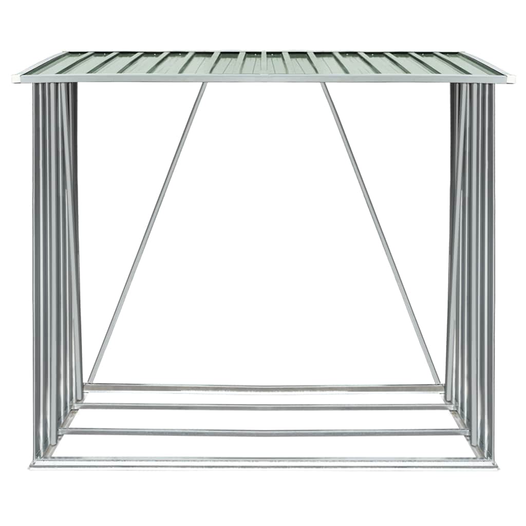 Zöld horganyzott acél kerti tűzifatároló 163 x 83 x 154 cm