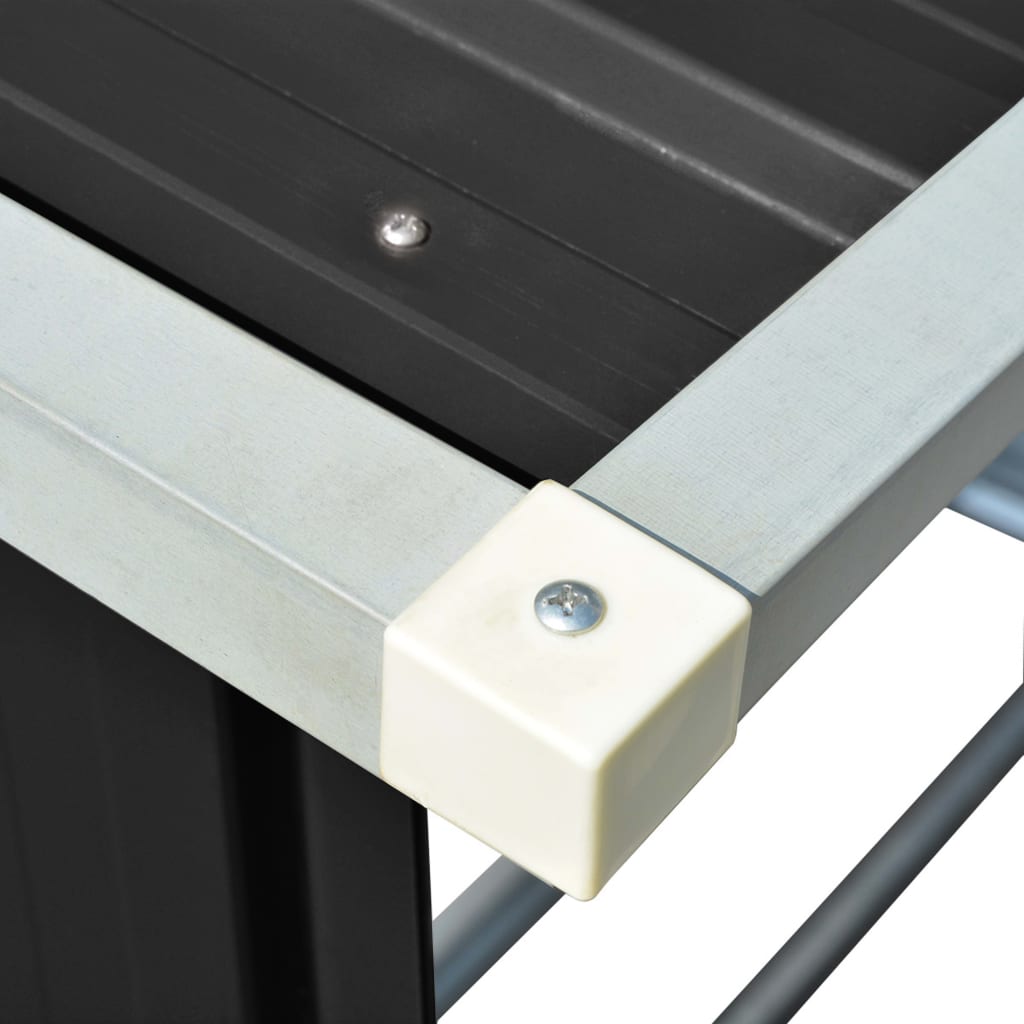 Antracit horganyzott acél kerti tűzifatároló 163 x 83 x 154 cm