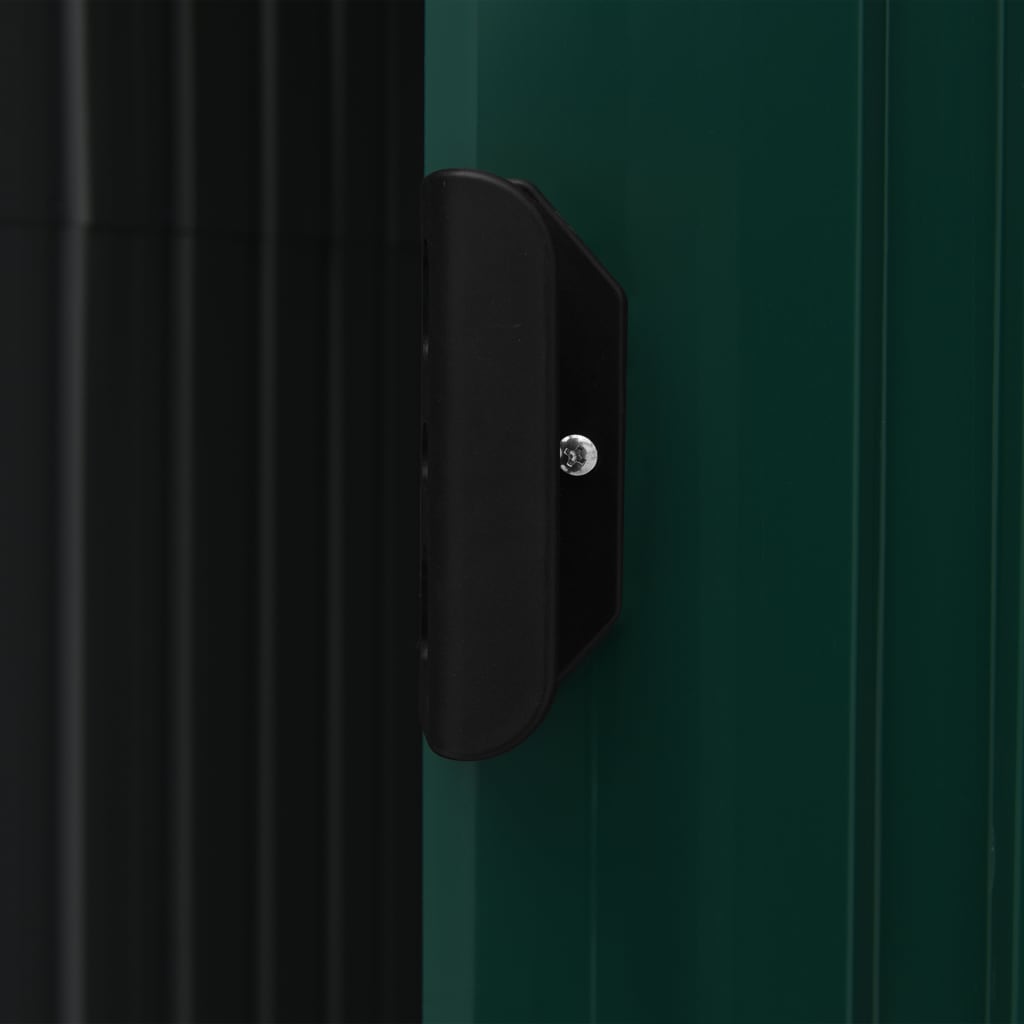 Zöld vas kerti fészer állvánnyal 205 x 130 x 183 cm