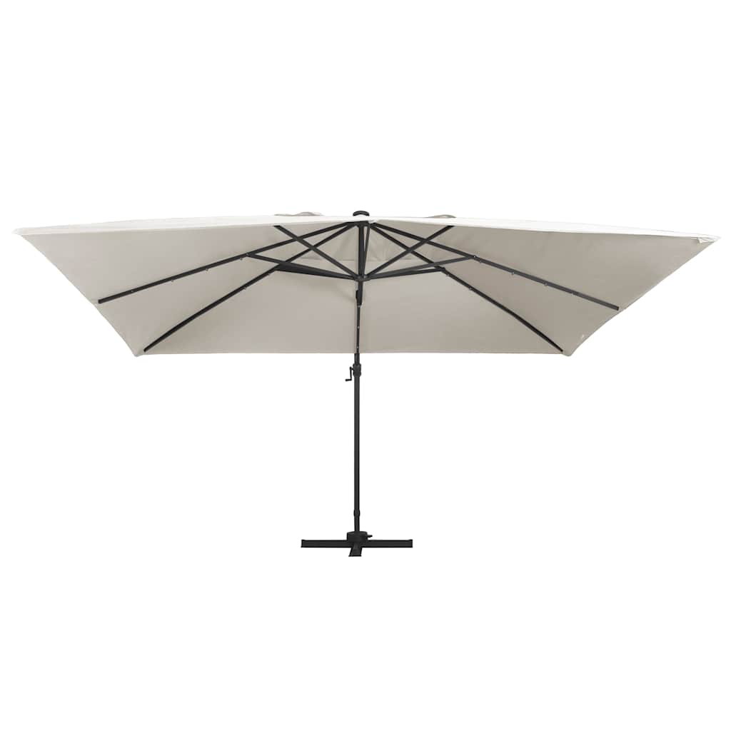 Homokszínű konzolos napernyő led-del/alumínium rúddal 400x300cm Homokszínű konzolos napernyő led-del/alumínium rúddal 400x300cm
