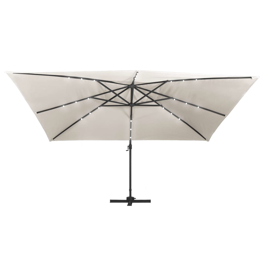 Homokszínű konzolos napernyő led-del/alumínium rúddal 400x300cm Homokszínű konzolos napernyő led-del/alumínium rúddal 400x300cm