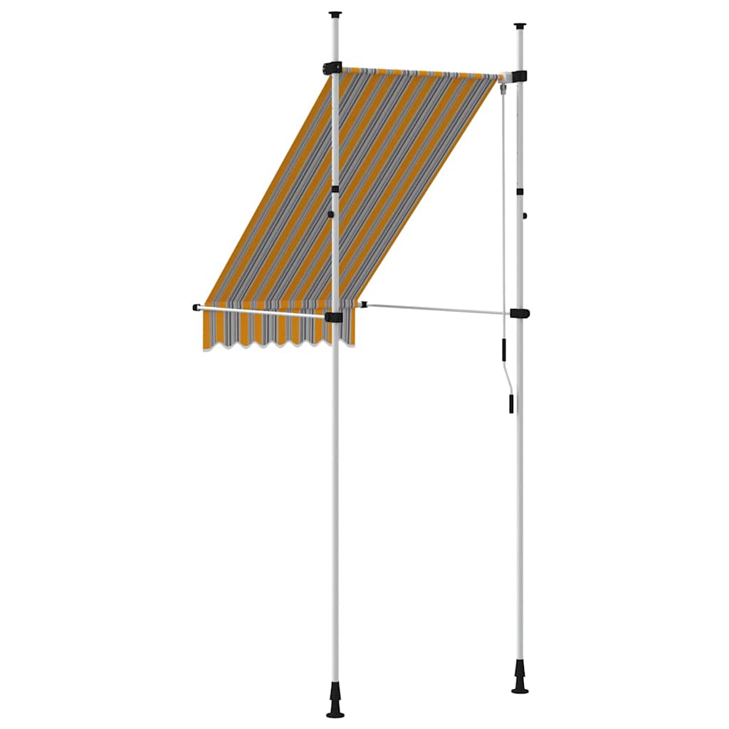 Sárga és kék csíkos kézzel feltekerhető napellenző 100 cm