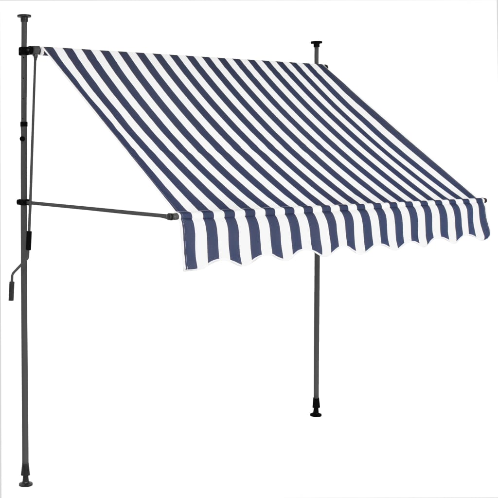 Kék és fehér kézzel feltekerhető led-es napellenző 100 cm Kék és fehér kézzel feltekerhető led-es napellenző 100 cm