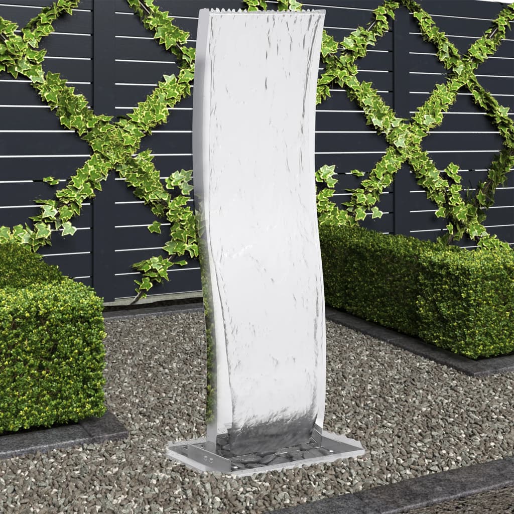 Kerti ívelt rozsdamentes acél szökőkút szivattyúval 130 cm Kerti ívelt rozsdamentes acél szökőkút szivattyúval 130 cm