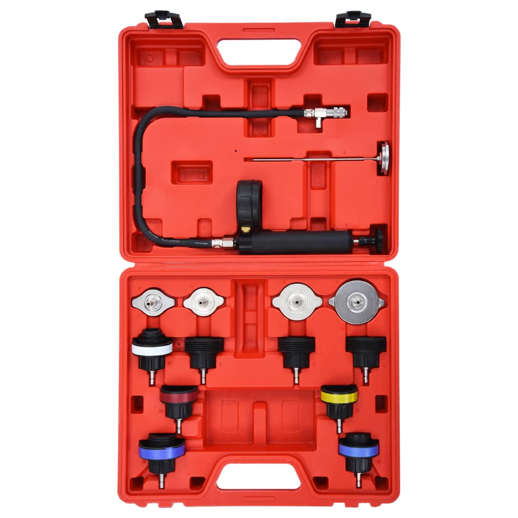 14 darabos hűtőrendszer- és hűtősapka-nyomásmérő