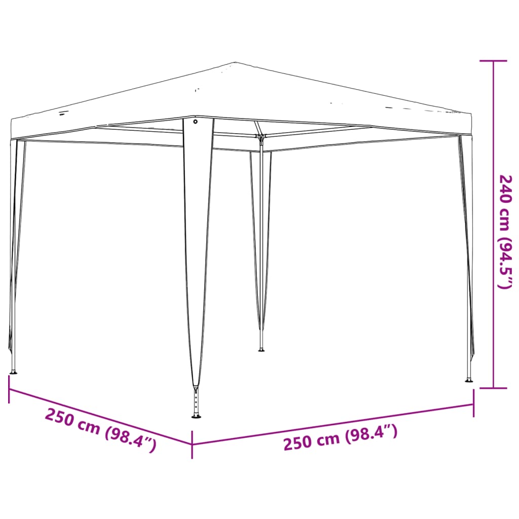Zöld rendezvénysátor 2,5 x 2,5 m 90 g/m²
