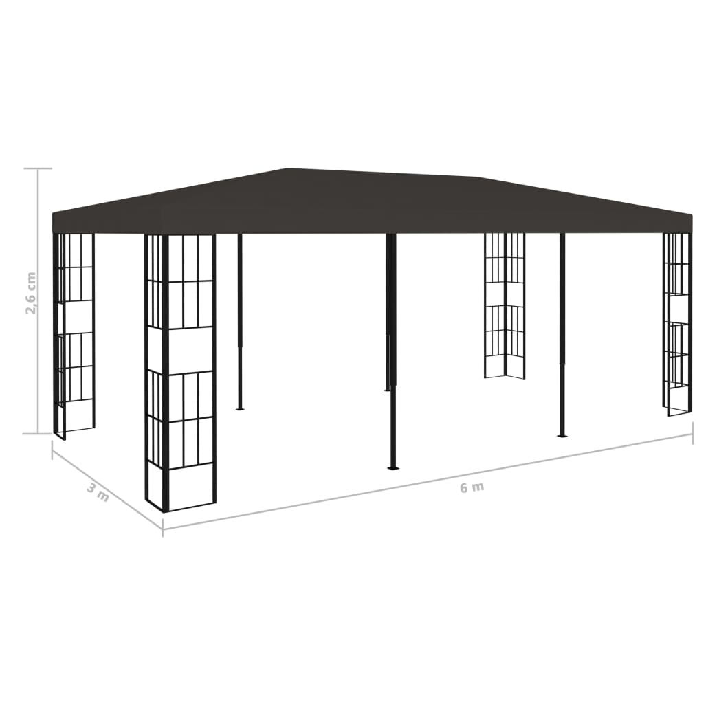 Antracitszürke pavilon 3 x 6 m