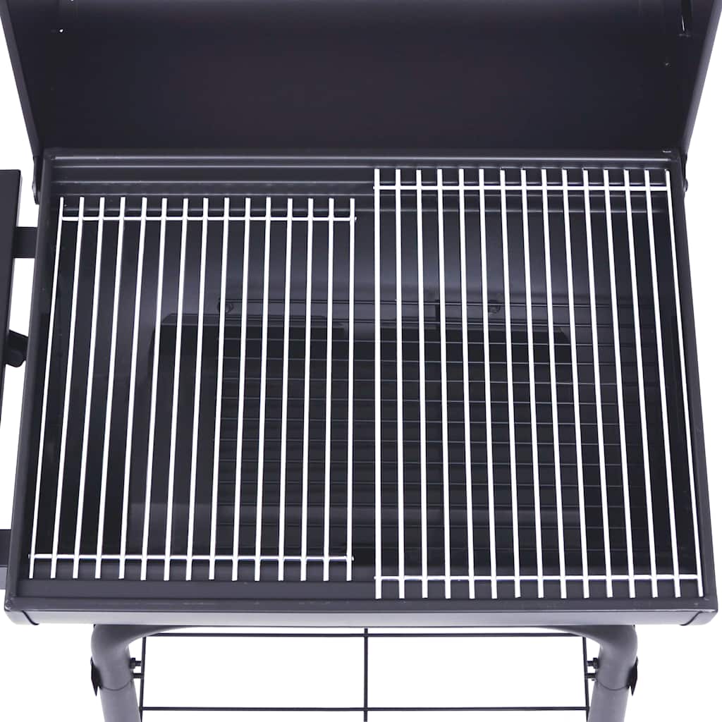 Fekete faszén tüzelésű grillsütő alsó polccal