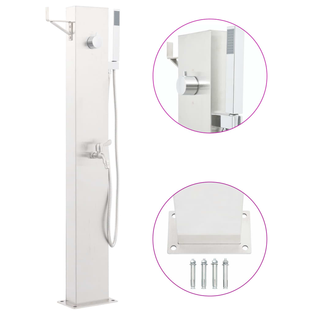 Rozsdamentes acél kerti zuhanycsaptelep 110 cm
