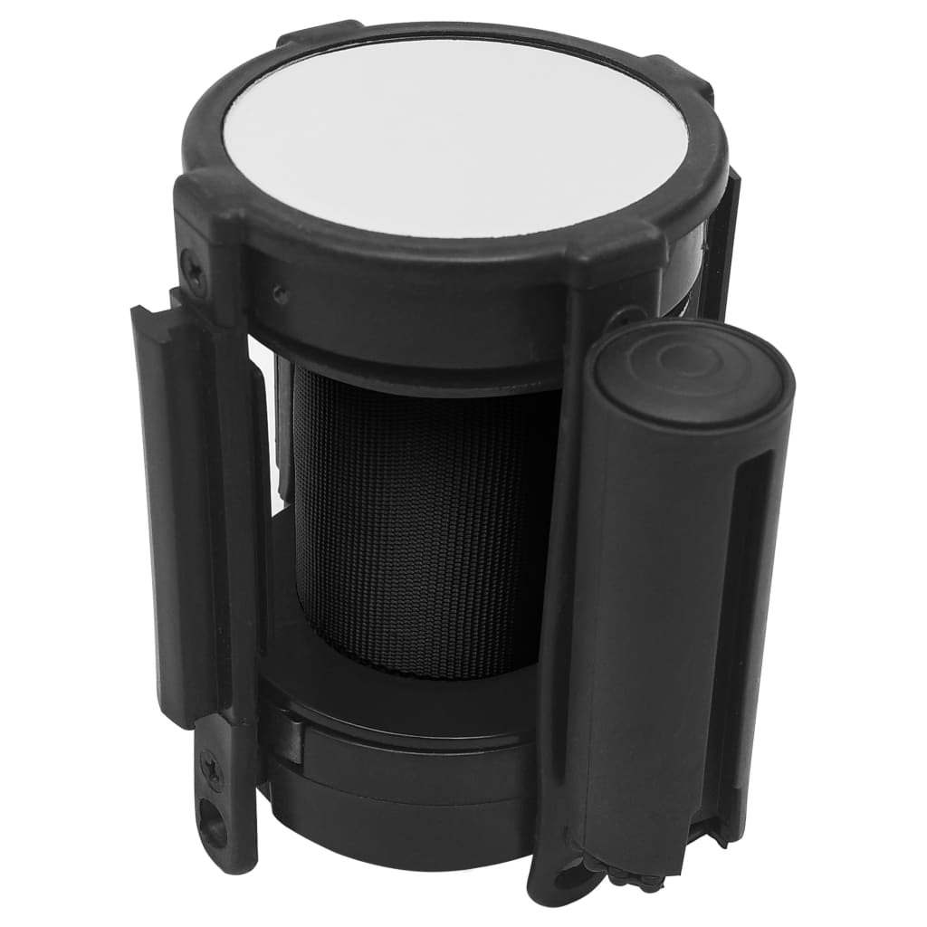 Fekete visszahúzható szíjas elválasztókorlát 200 cm